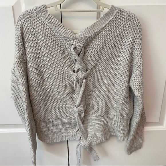 Express Knit Sweater With Tie on Back - Picture 3 of 4